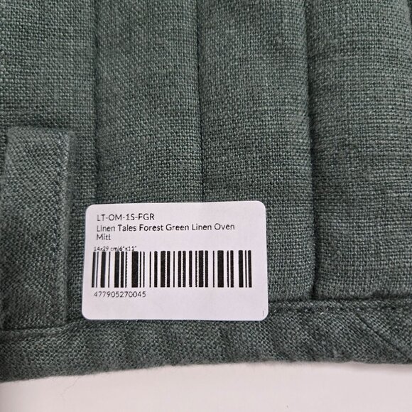 Linen Tales Forest Green Linen Oven Mitt‎ - Picture 4 of 4